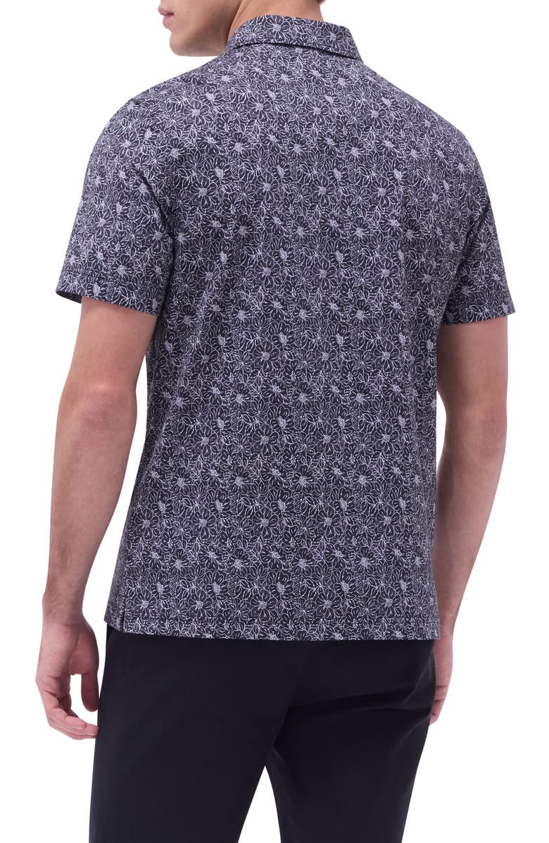 Bugatchi Victor OoohCotton<sup>®</sup> Floral Polo, Alternate, color, Black