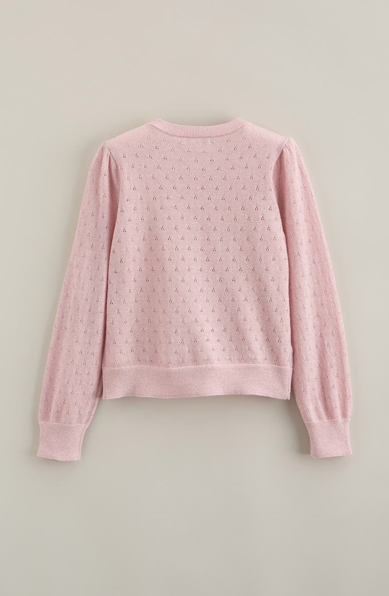 Nordstrom Kids' Pointelle Sparkle Cardigan, Alternate, color, Pink Amour