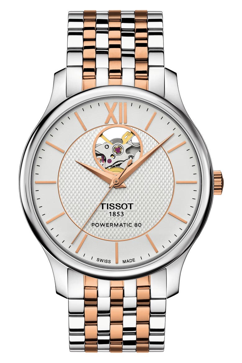 Tradition Bracelet Watch, 40mm, Main, color, SILVER