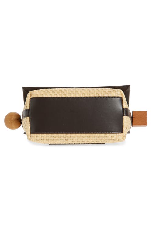 Jacquemus Le Rond Geometric Raffia Shoulder Bag In Natural/dark Brown 1ff