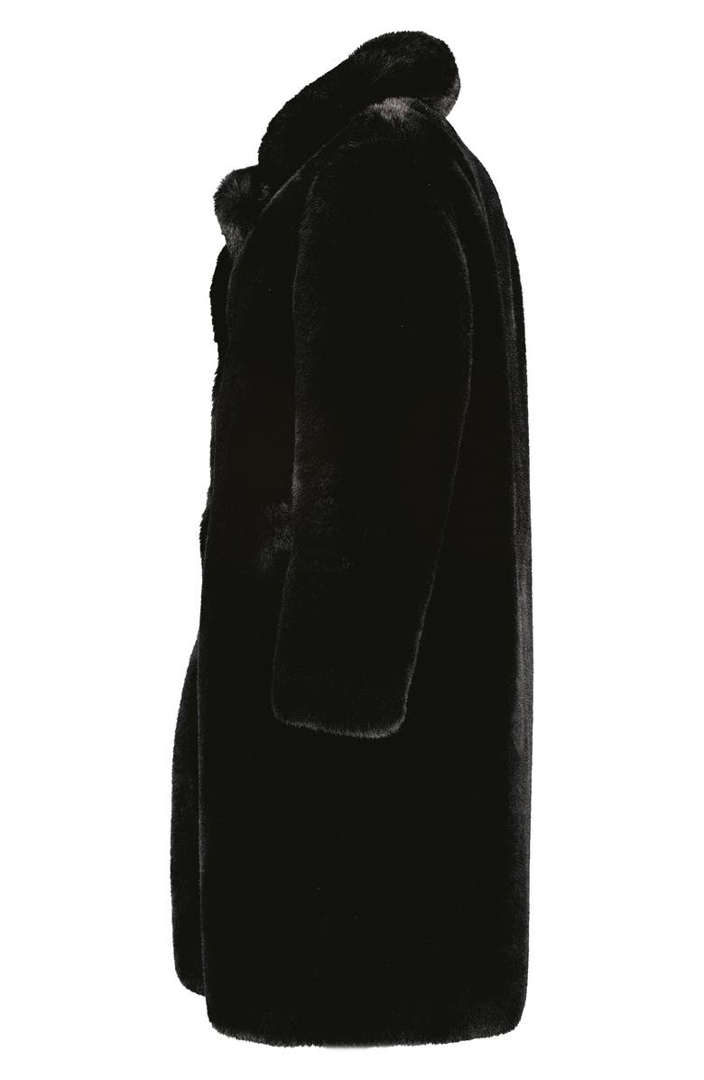 Noize Savannah Faux Fur Longline Coat, Alternate, color, Black