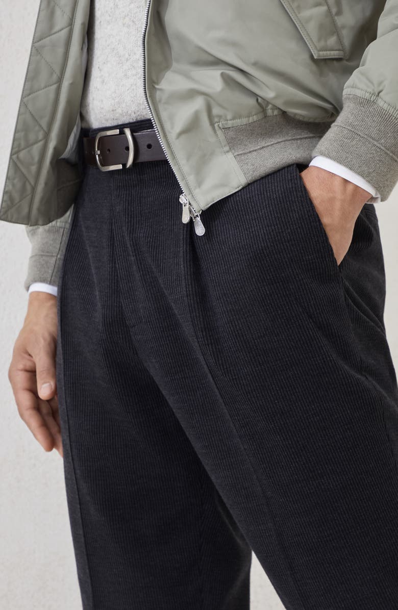 Brunello Cucinelli Corduroy trousers, Alternate, color, Charcoal