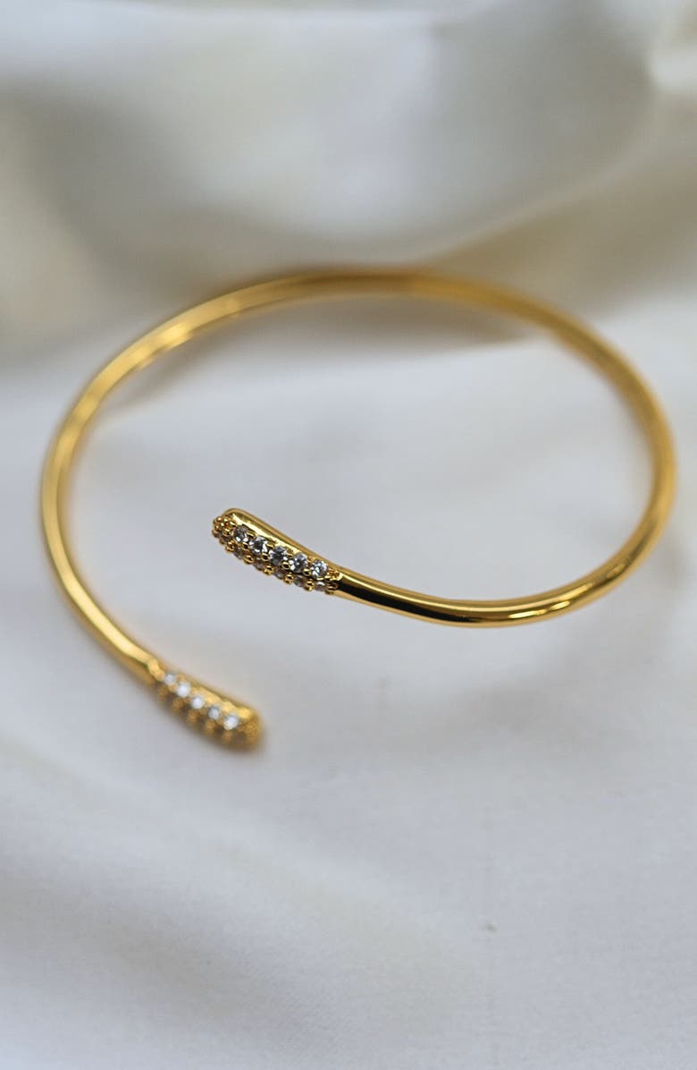 ARGENTO VIVO Paisley Links Cubic Zirconia Open Bracelet, Alternate, color, Gold