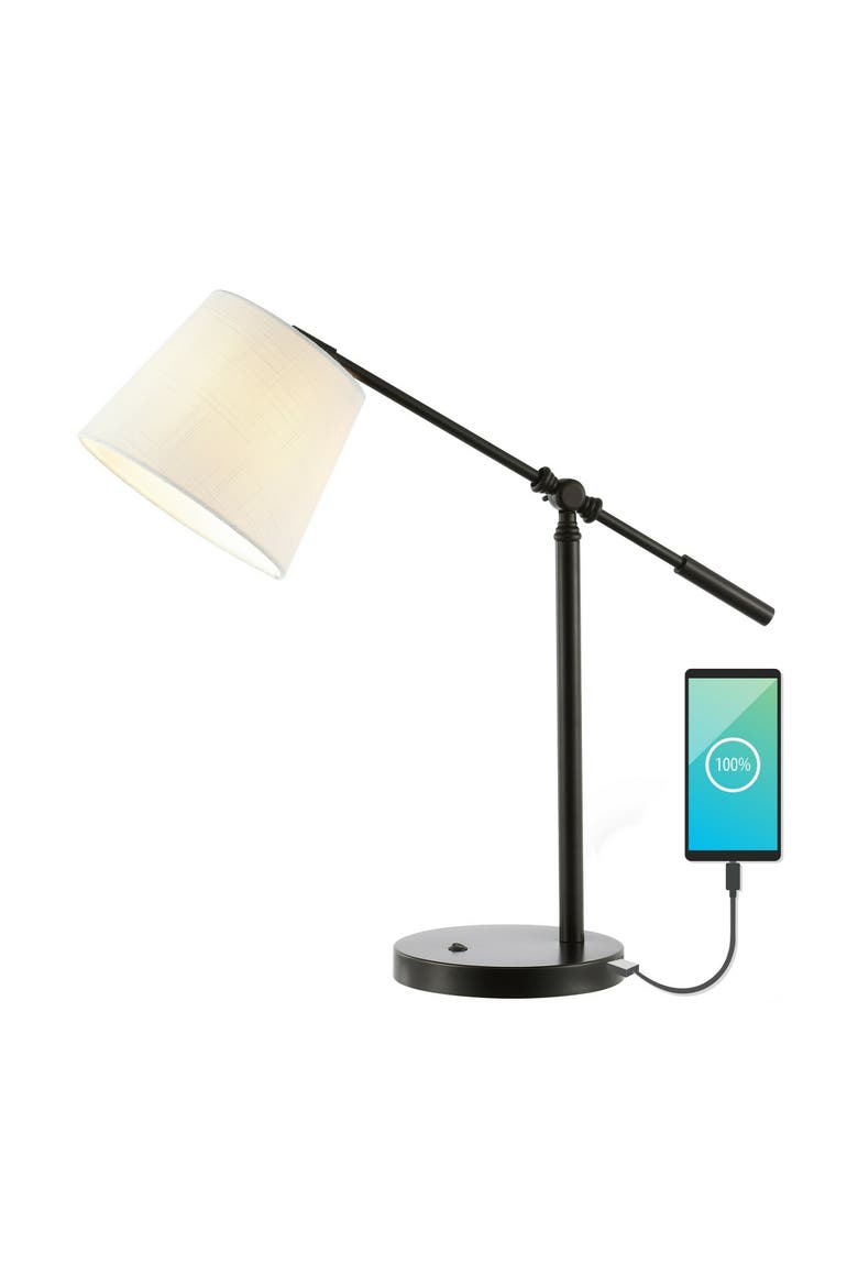 Troy 24" Classic Contemporary Iron LED Task Lamp with USB Charging Port, Oil Rubbed Bronze, Main, color, Oil Rubbed Bronze