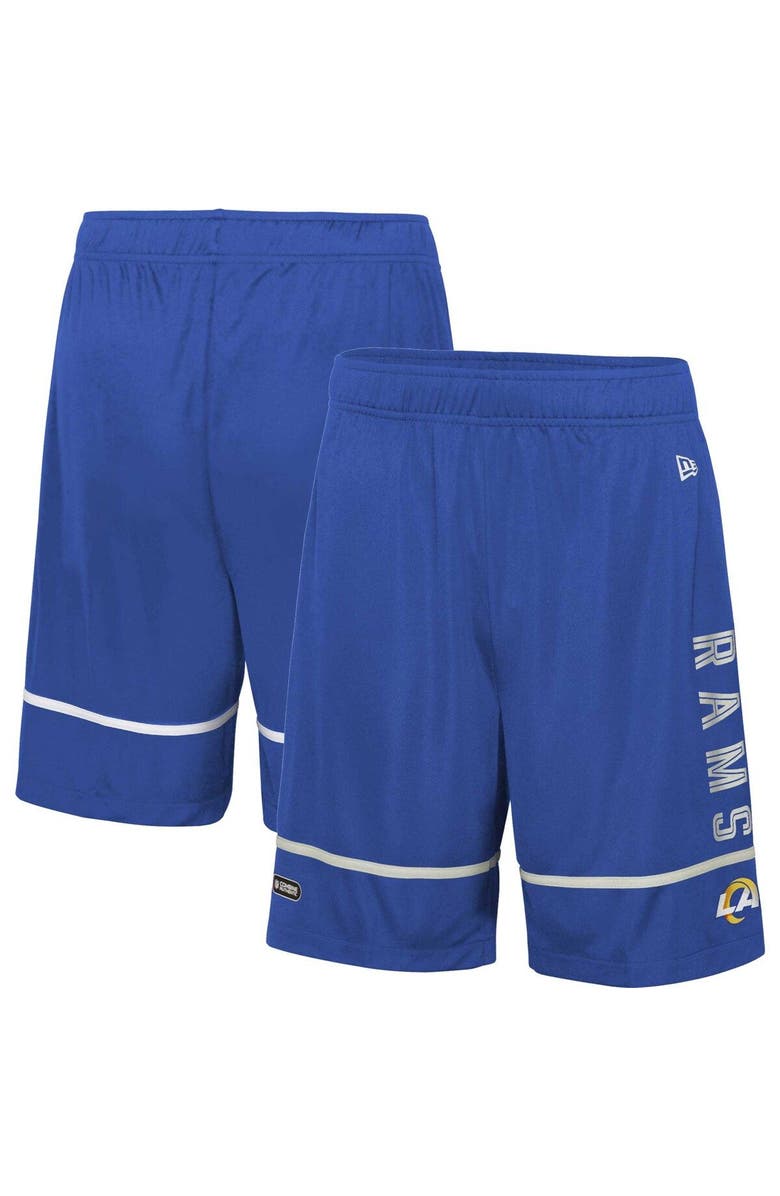 New Era Men's New Era Royal Los Angeles Rams Combine Authentic Rusher Training Shorts, Main, color,