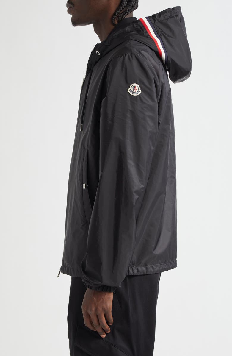 Moncler Grimpeurs Hooded Water Repellent Nylon Jacket, Alternate, color, Black/ Black