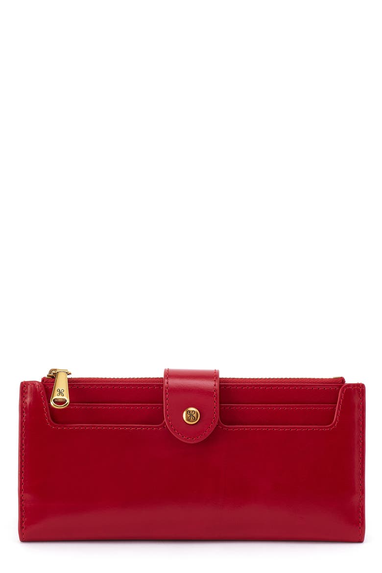 Dunn Leather Continental Wallet, Main, color, TRUE RED