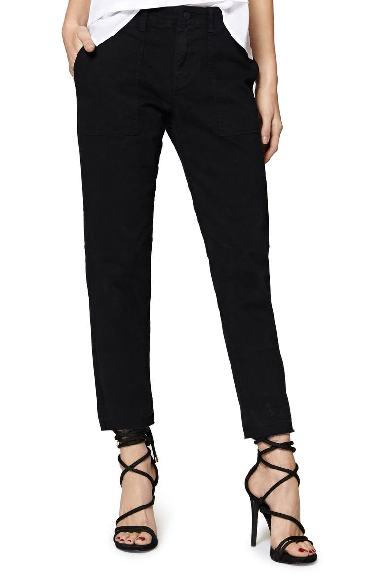 Peace Release Hem Cargo Pants, Main, color, BLACK