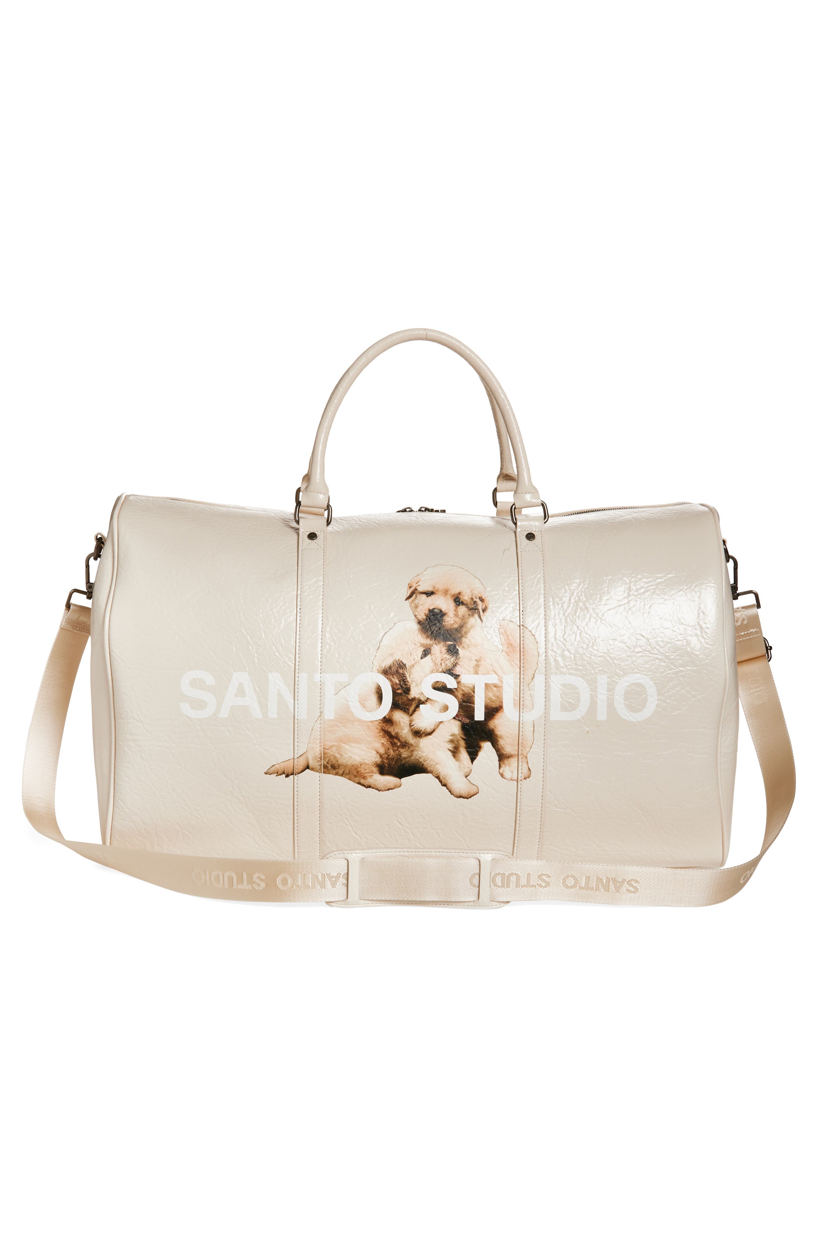 SANTO STUDIO Twitch Stenberg Ivory Duffel Bag, Alternate, color, Cream