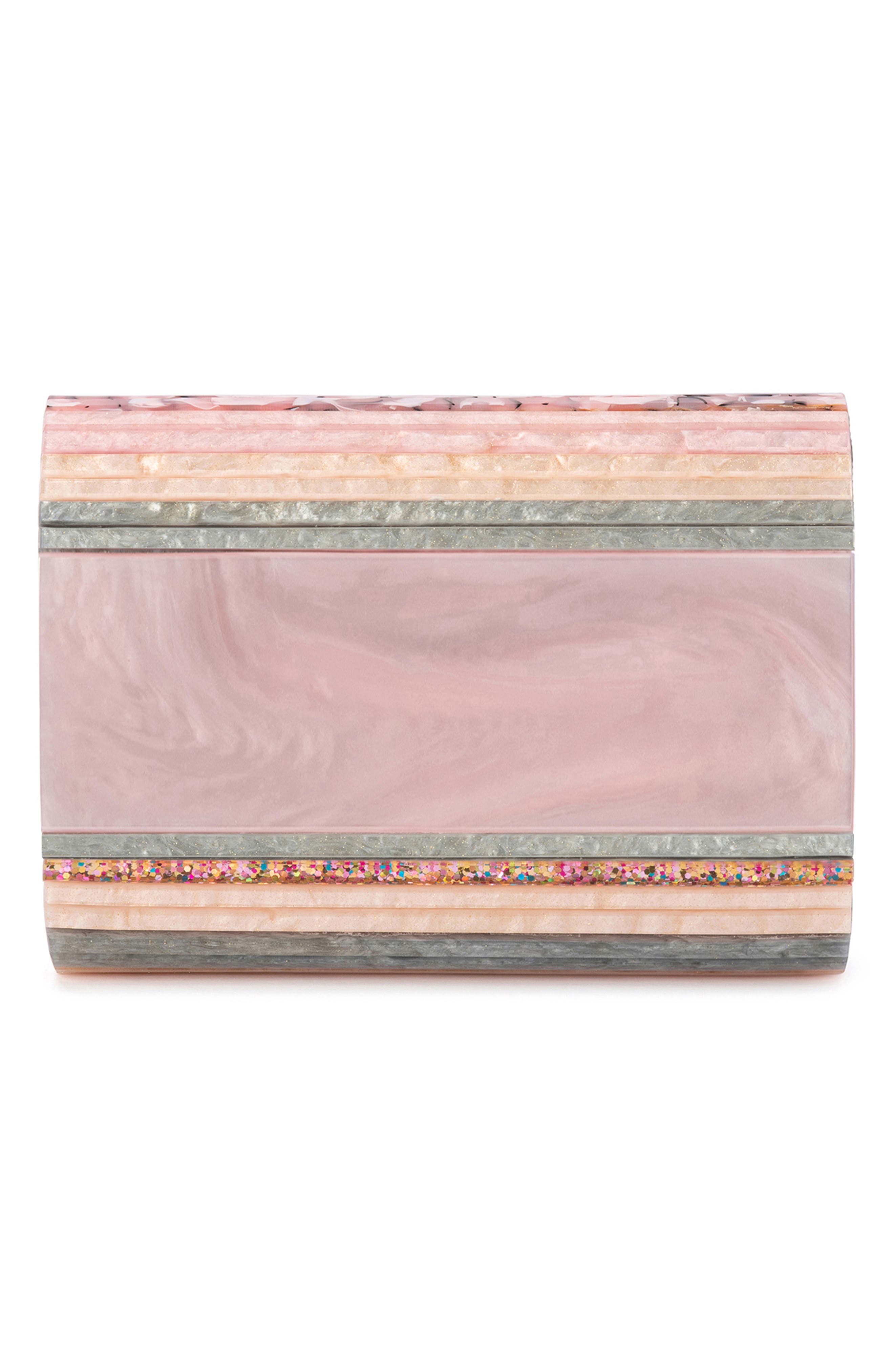 Olga Berg Tacer Acrylic Foldover Clutch, Alternate, color, 