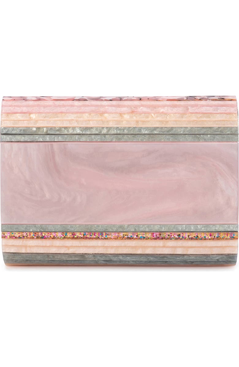Olga Berg Tacer Acrylic Foldover Clutch, Alternate, color,