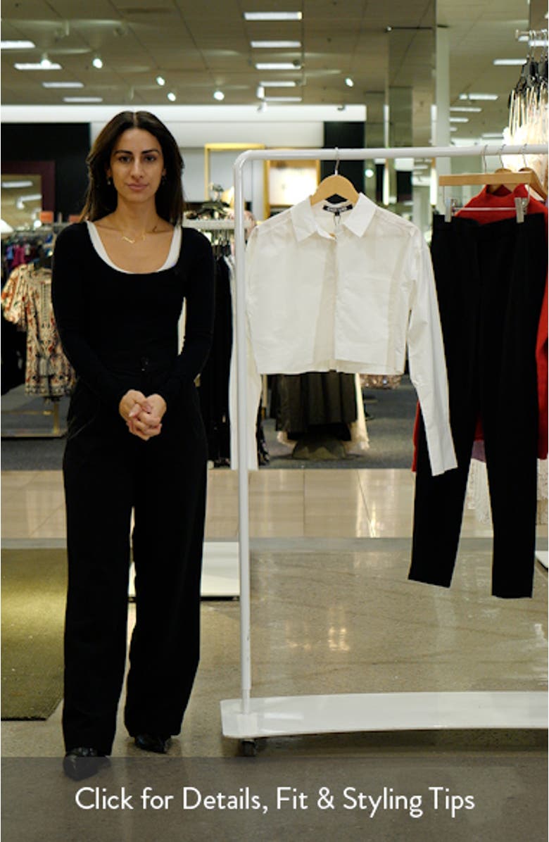 Oversize Crop Button-Up Shirt, sales video thumbnail