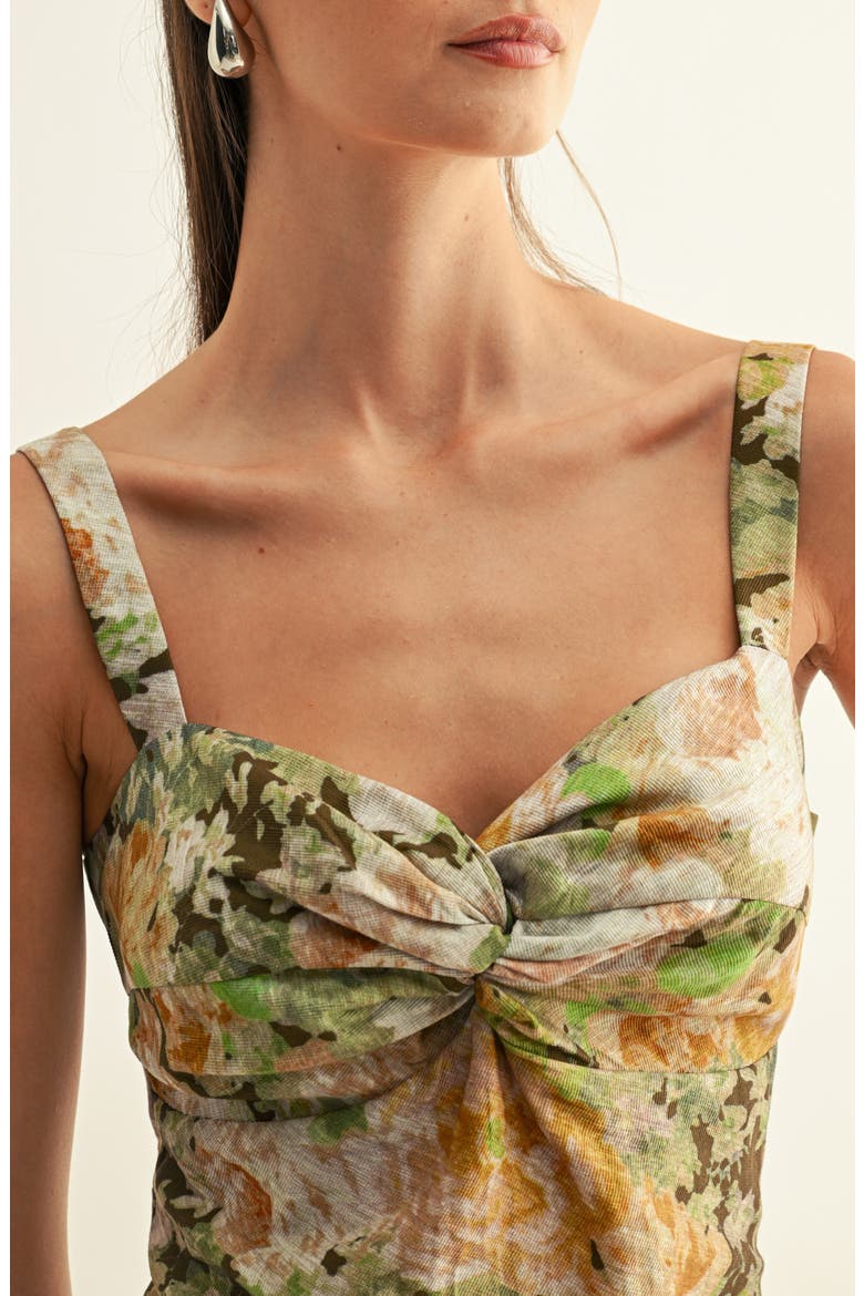 Kaya Ruffle Tiered Midi Sundress, Alternate, color, OLIVE MULTI