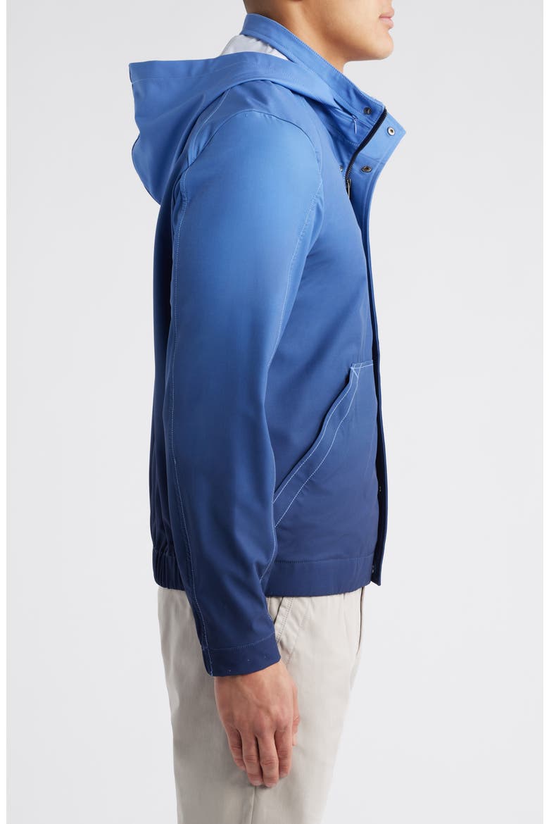 Water Resistant Ombré Windbreaker with Stowaway Hood, Alternate, color, BLUE