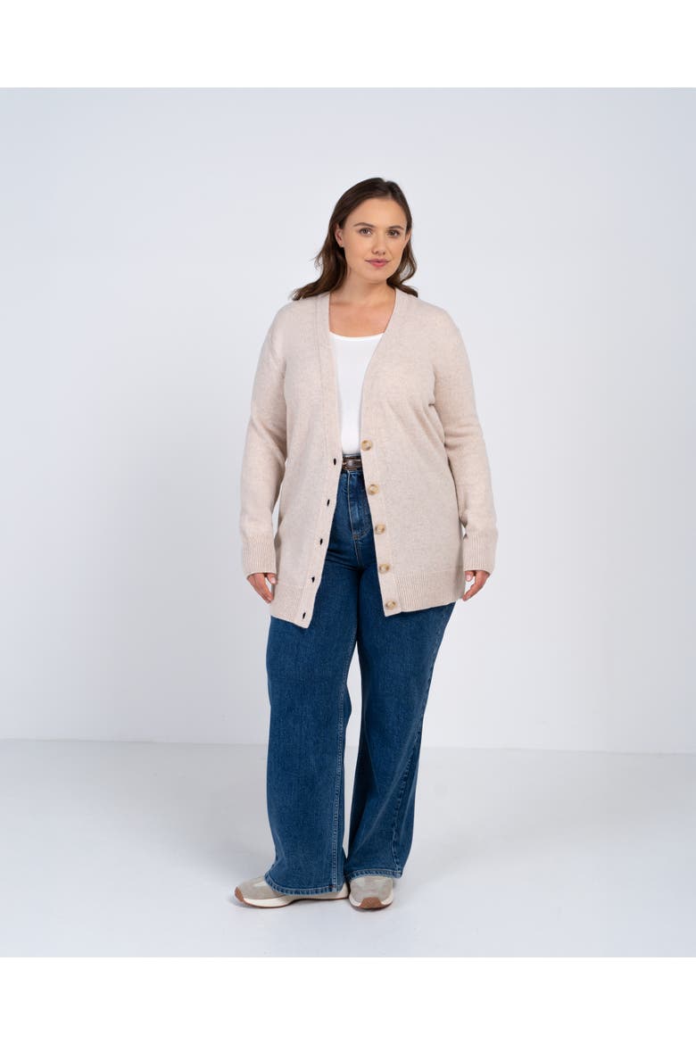 Boyfriend V-Neck Cardigan, Alternate, color, Champagne Marl