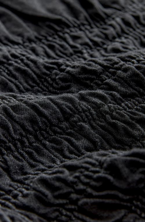Next Smocked Peplum Cotton Denim Top In Black