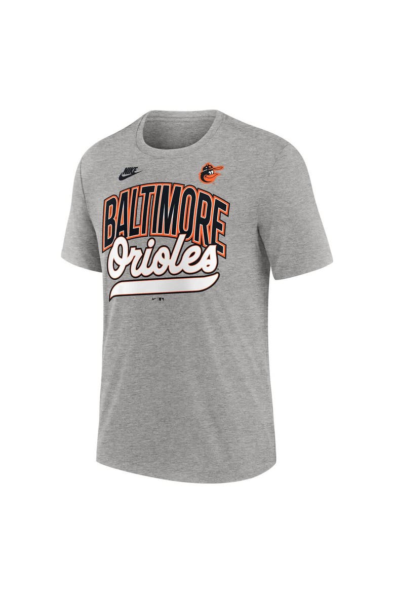 Men's Nike Heather Gray Baltimore Orioles Cooperstown Collection Retro Tri-Blend T-Shirt, Alternate, color, Heather Gray