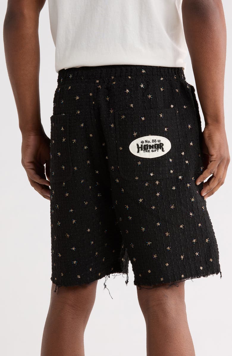HONOR THE GIFT Beaded Shorts, Alternate, color, Black