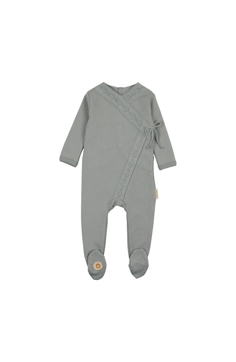 Mon Tresor Bebe Pointelle Twist Footie, Main, color, 