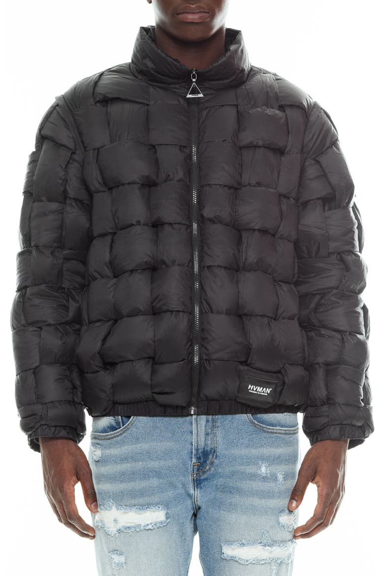 Convertible Quilted Puffer Jacket, Main, color, BLACK