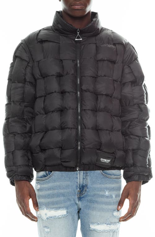 Cult Of Individuality Convertible Quilted Puffer Jacket In Black