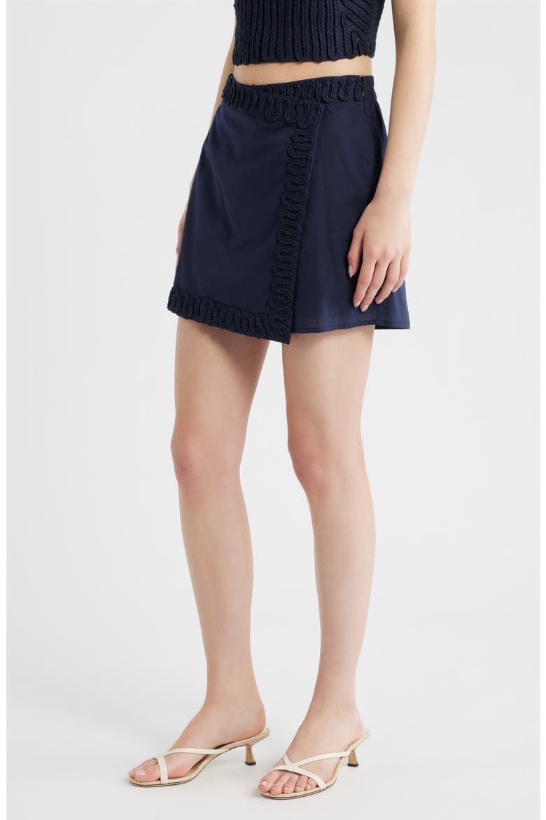 Silla Embroidery Detail Cotton Skort, Alternate, color, NAVY
