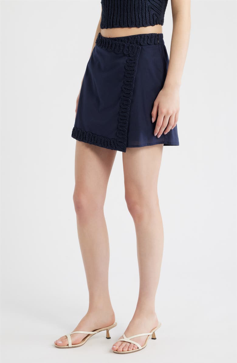 CIEBON Silla Embroidery Detail Cotton Skort, Alternate, color, Navy