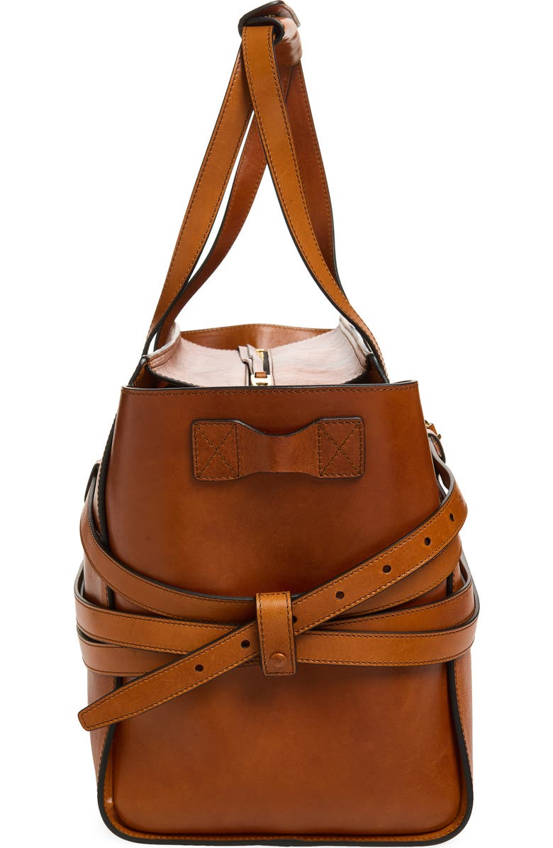 Moschino Tie Me Leather Tote, Alternate, color, Hide 20A Od9