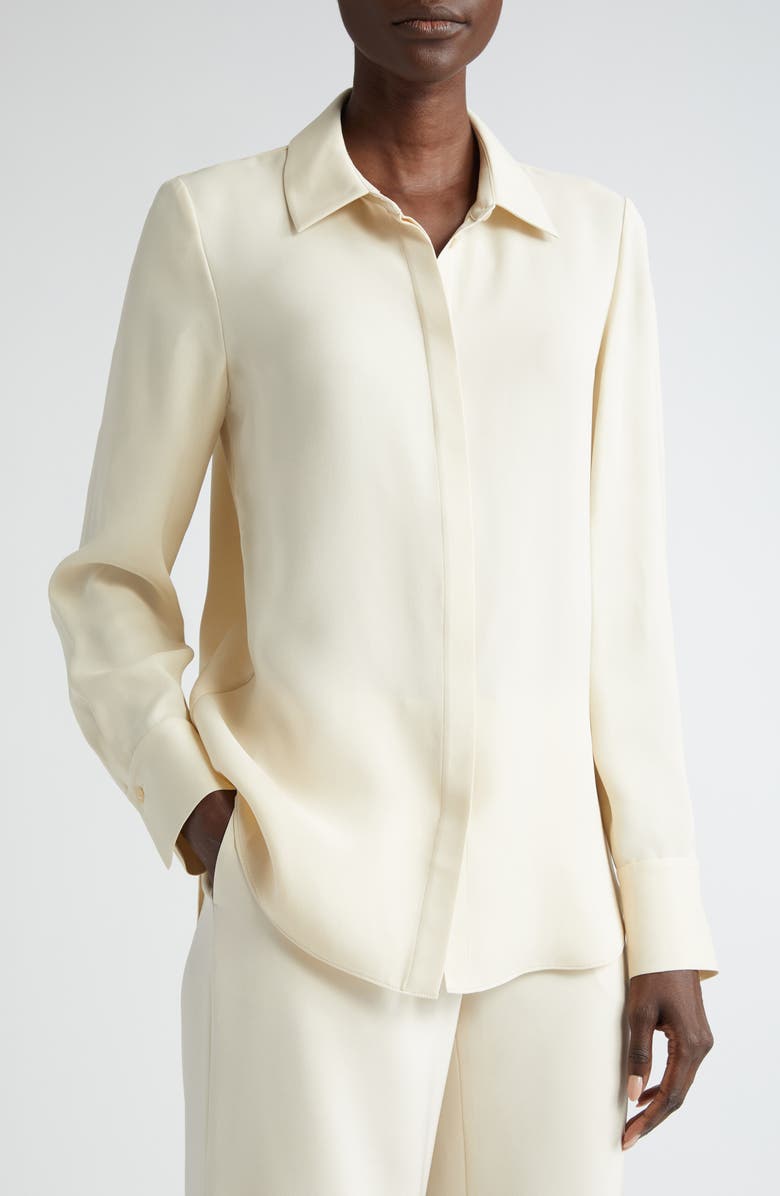 Lafayette 148 New York Sullivan Silk Stretch Crepe de Chine Pants, Alternate, color,