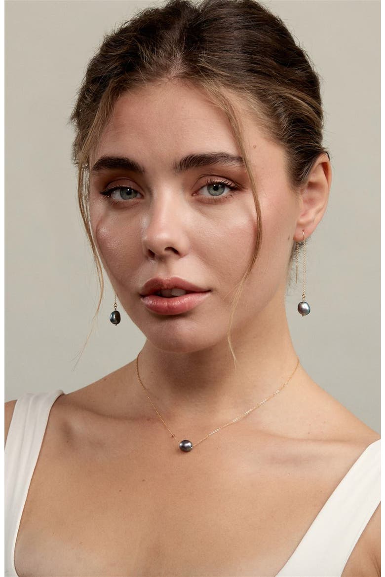 Sabina Keshi Pearl Threader Earrings, Alternate, color, GOLD / PEACOCK