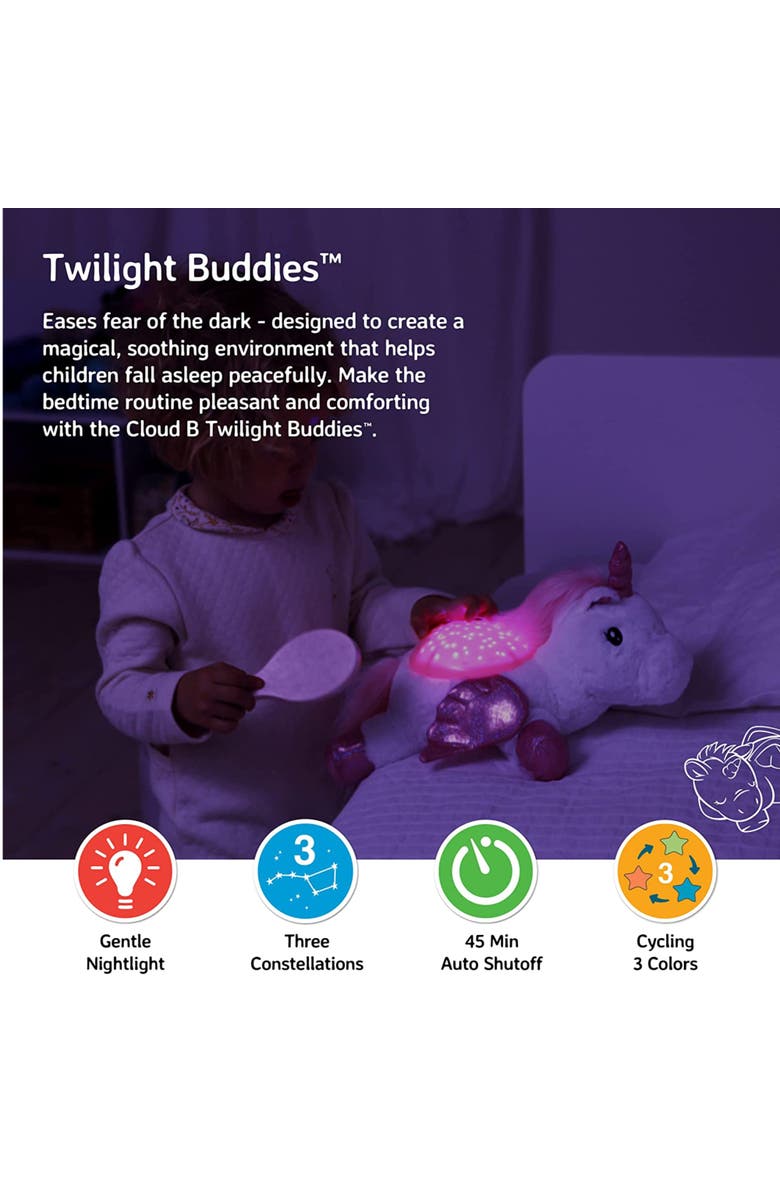 Cloud B Twilight Buddies - Calming Plush Toy & Nightlight Star Projector, Alternate, color, Unicorn