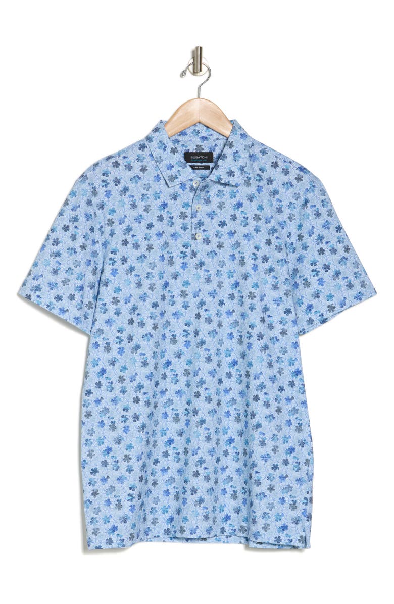 Bugatchi Floral Print Polo, Alternate, color, 