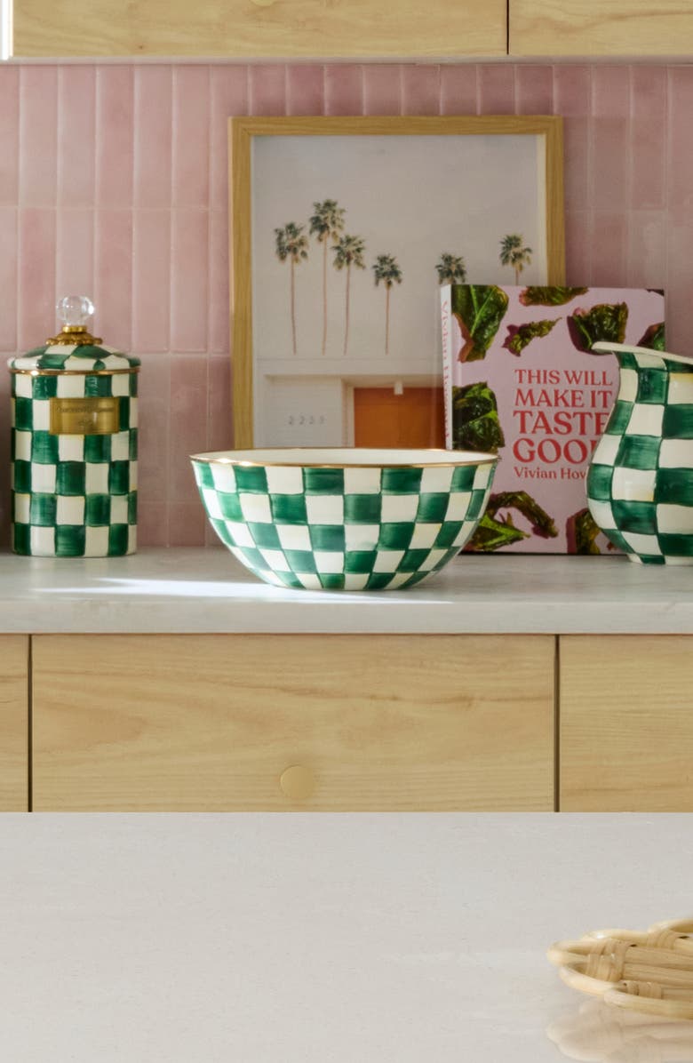 MACKENZIE CHILDS Emerald Check Medium Everyday Bowl, Alternate, color, Emerald