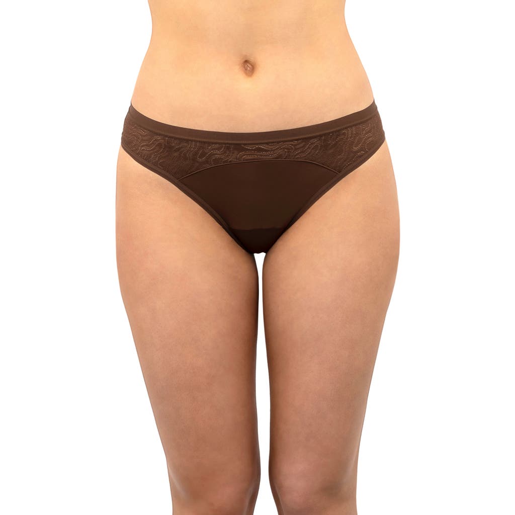 Saalt Period & Leakproof Light Absorbency Lace Thong in Rich Earth  product