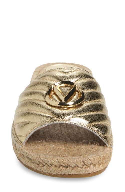 Valentino By Mario Valentino Clavel Espadrille Slide Sandal In Gold