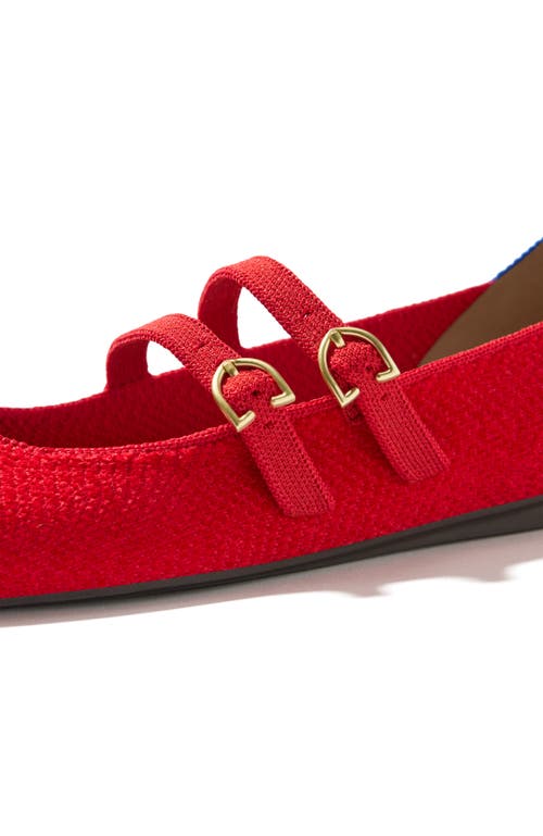 Rothys Rothy's The Revelvet Double Buckle Mary Jane In Red