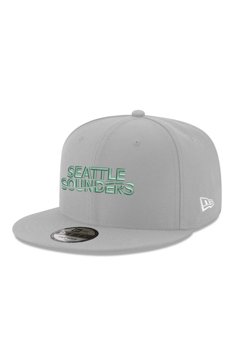 New Era Men's New Era Gray Seattle Sounders FC Wordmark 9FIFTY Snapback Hat, Main, color, Gray