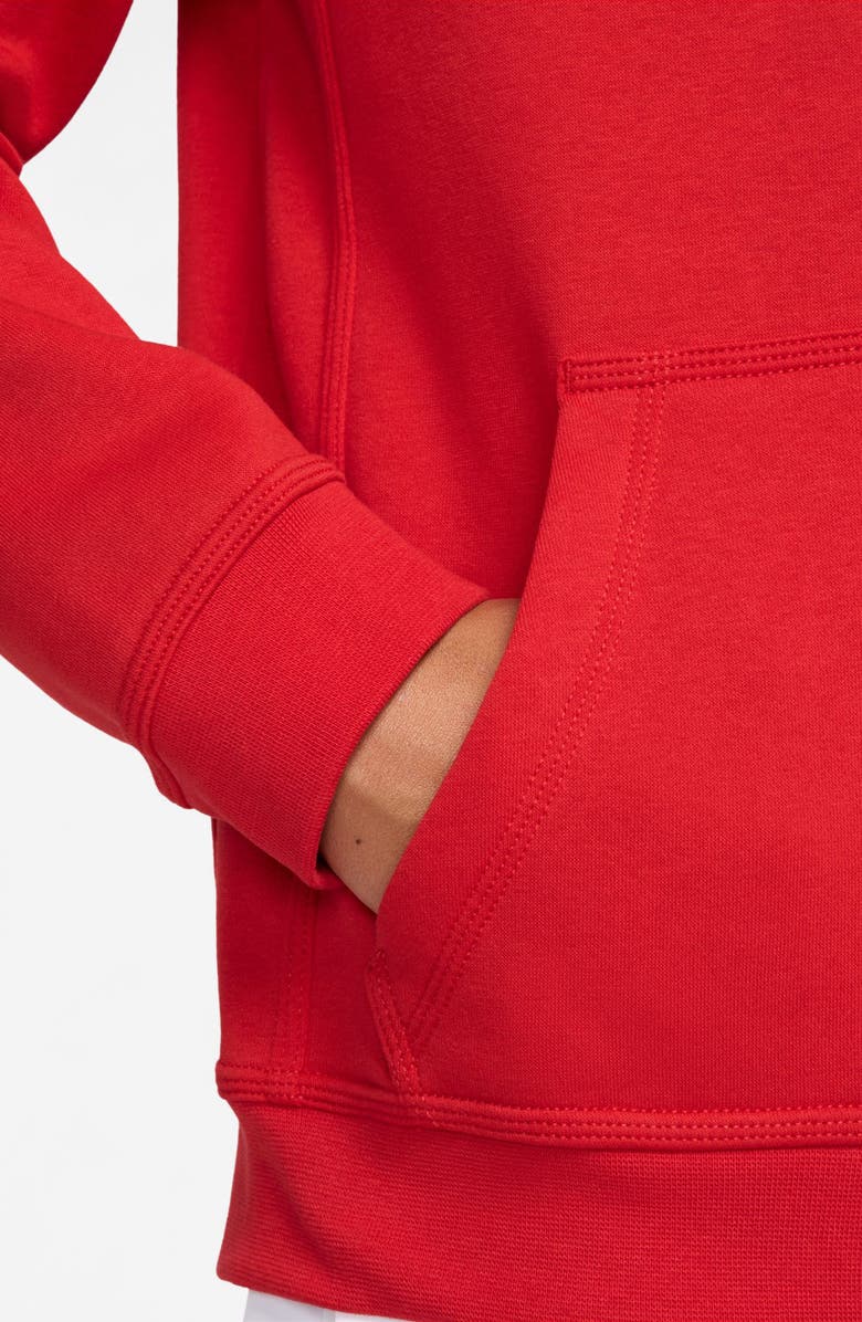 Nike Kids' Club Cotton Blend Hoodie, Alternate, color, University Red/ White