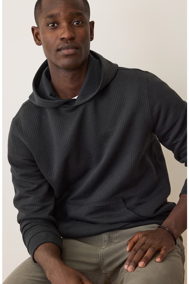 Corbet Vertical Quilted Pullover Hoodie, Alternate, color, JET BLACK