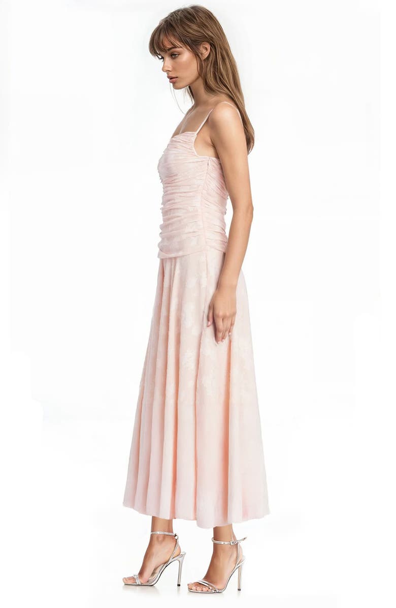 Jewel Badgley Mischka Ruched Bodice Gown, Alternate, color, Peach