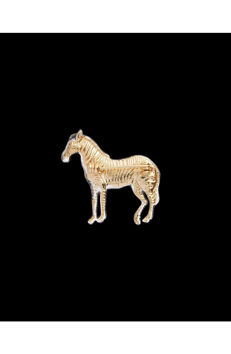 Fable England Zebra Brooch, Alternate, color, Multi & Gold