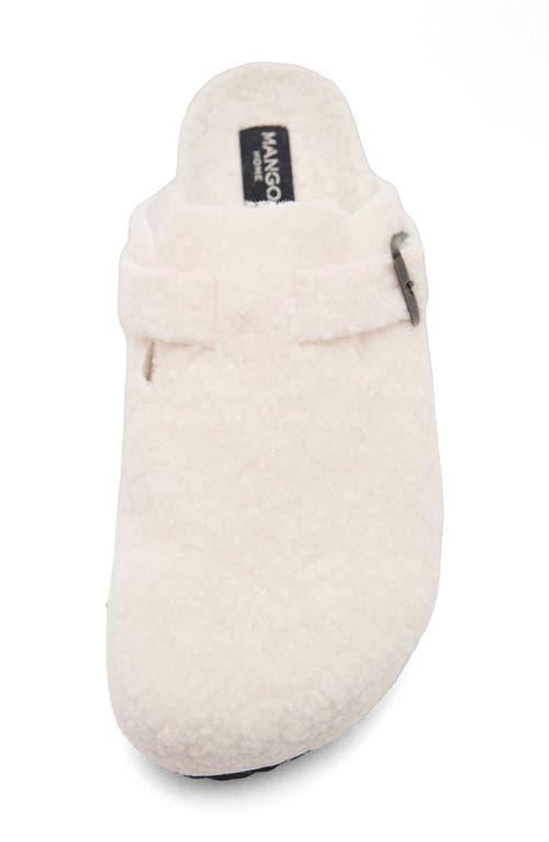 Mango Faux Shearling Clog In White