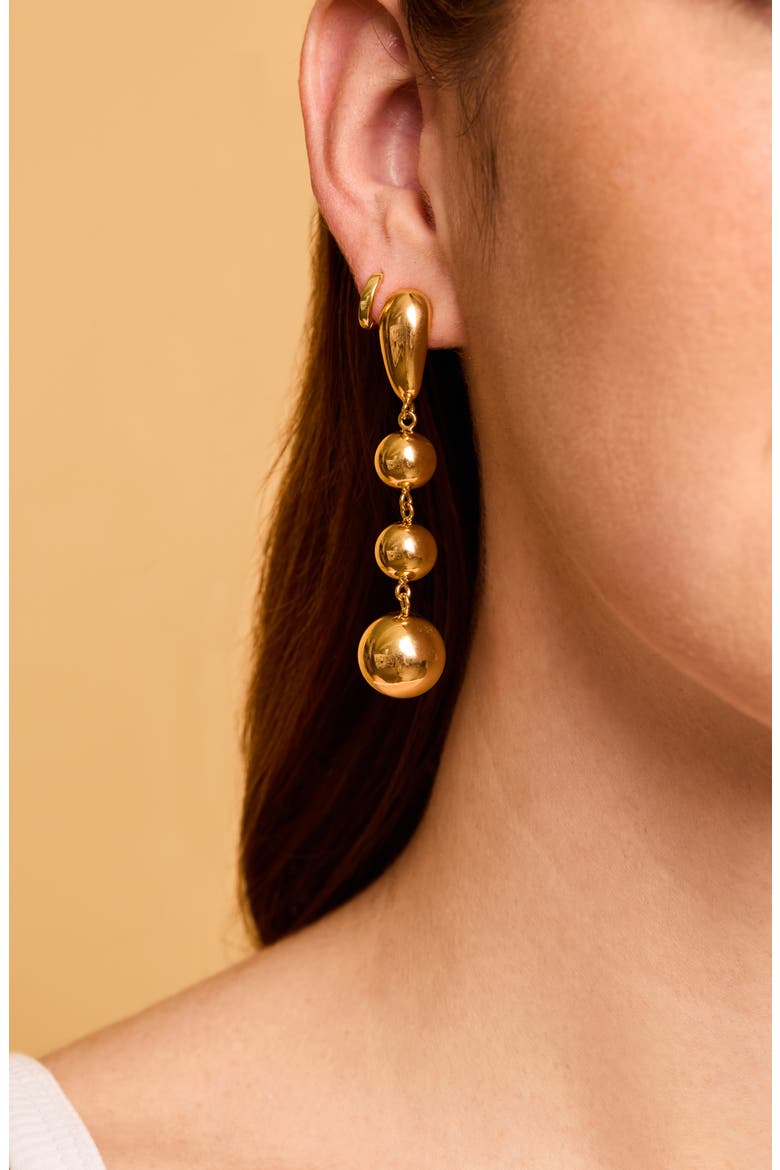 Ball Drop Statement Earrings, Alternate, color, GOLD