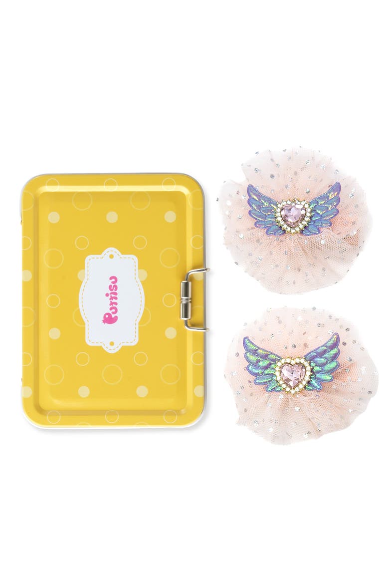 2pc Angel Sparkle Wings Clip Set, Main, color, Ivory Pink