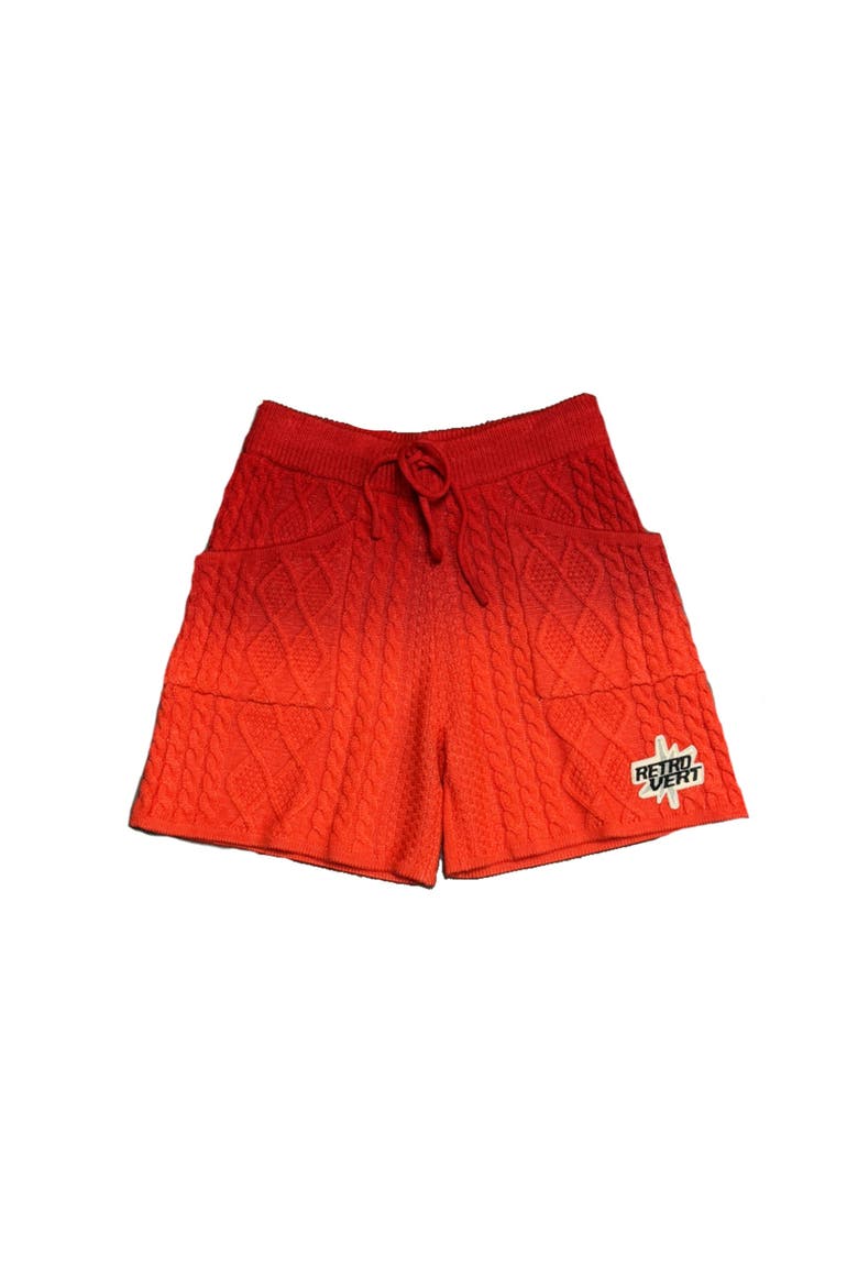 Gradient Knitted Shorts, Main, color, Red