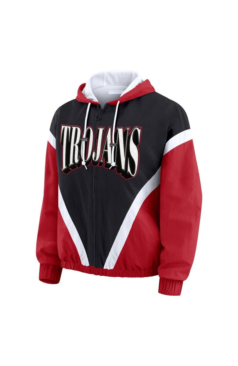 WEAR by Erin Andrews Women's WEAR by Erin Andrews Cardinal/Black USC Trojans Colorblock Full-Zip Hoodie Windbreaker Jacket, Alternate, color, Cardinal