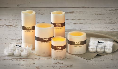 Tag Set Of 4 Led Flameless Votive Candles White Tealights In Neutral