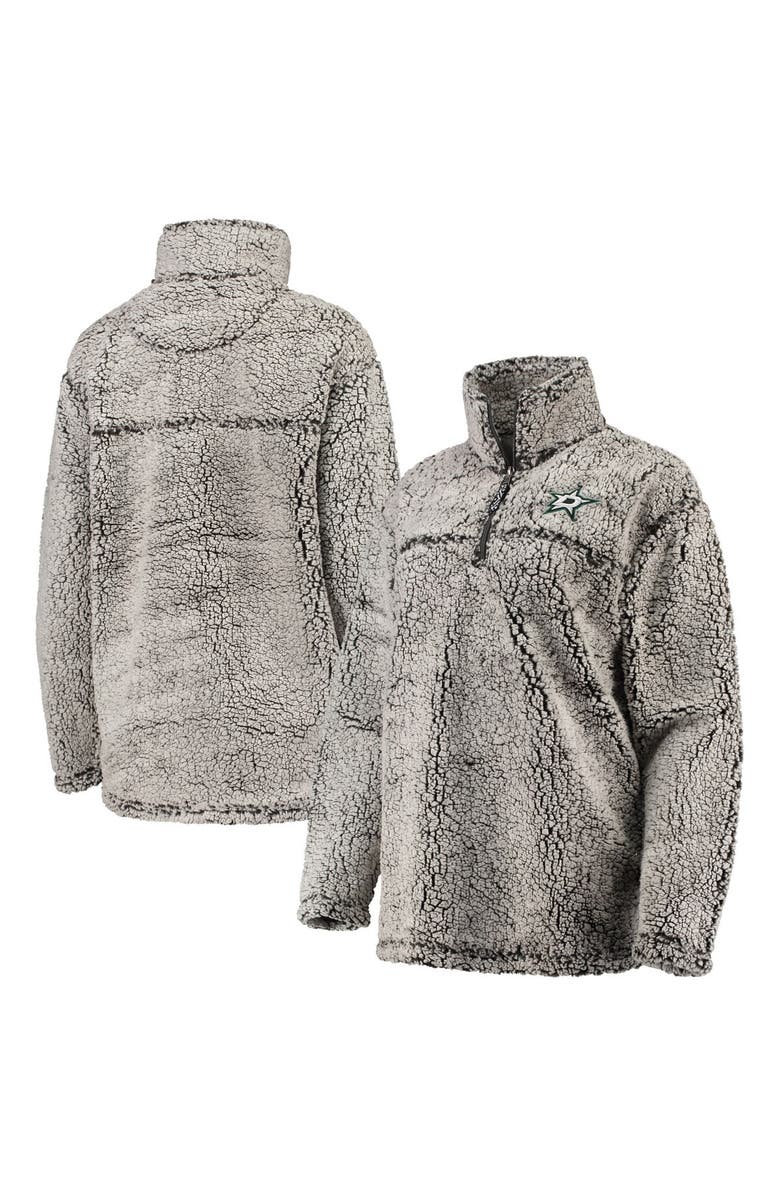 G-III 4HER BY CARL BANKS Women's G-III 4Her by Carl Banks Gray Dallas Stars Sherpa Quarter-Zip Pullover Jacket, Main, color, Gray