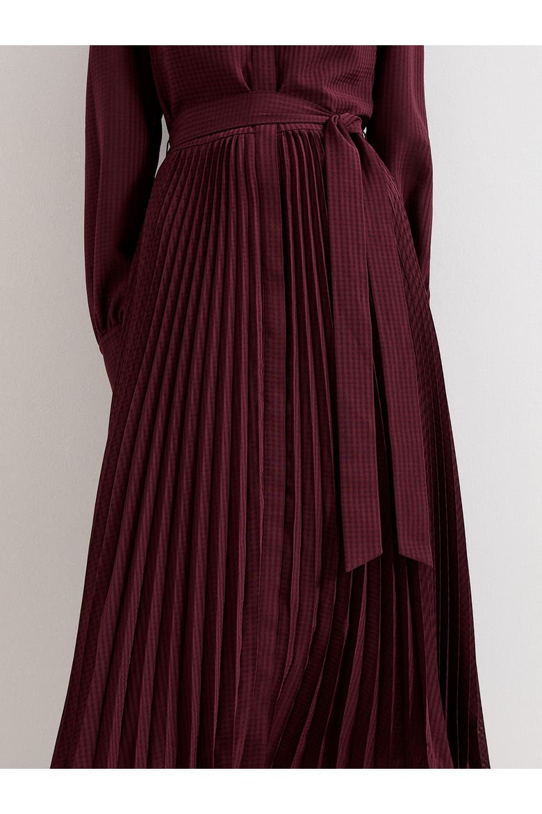 Ren Pleated Midi Shirt Dress, Alternate, color, Burgundy