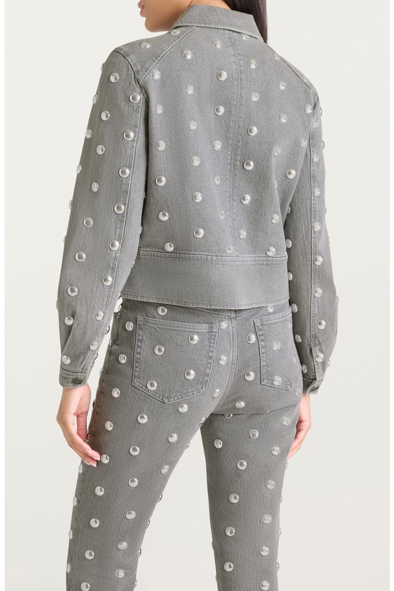Harriet Studded Denim Jacket, Alternate, color, LUNE/ SILVER